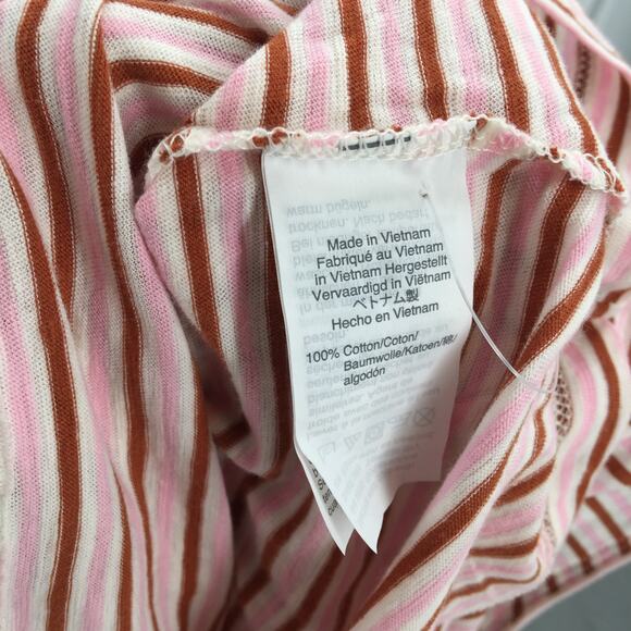 Madewell Women's Striped Tank Top Sleeveless V-Neck Pink Brown Size X-Small NWT - Picture 4 of 4